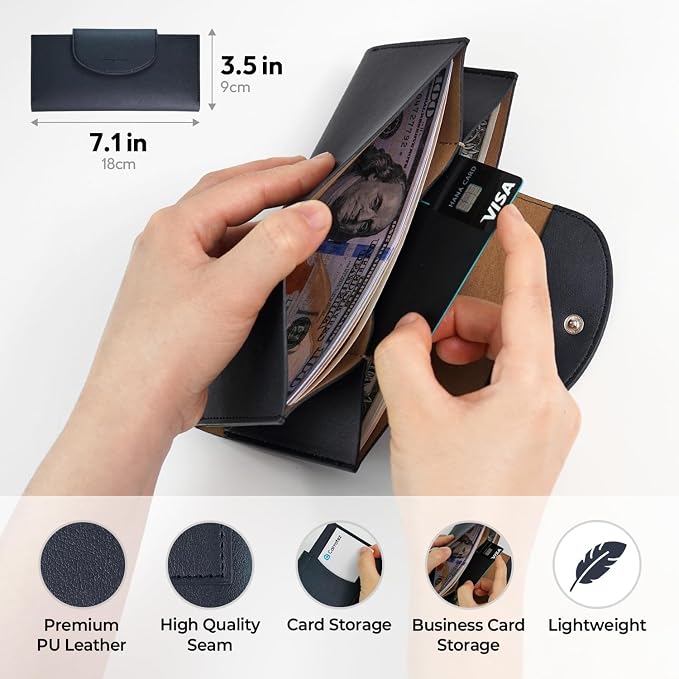 carrotez All-in-One Long Bifold 2-Tier PU Leather Wallet - Image 4