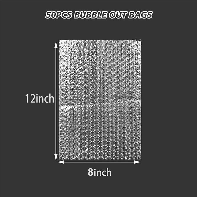 50Pcs Bubble Pouche Wrap, 8”x12” Bubble Bags - Image 2