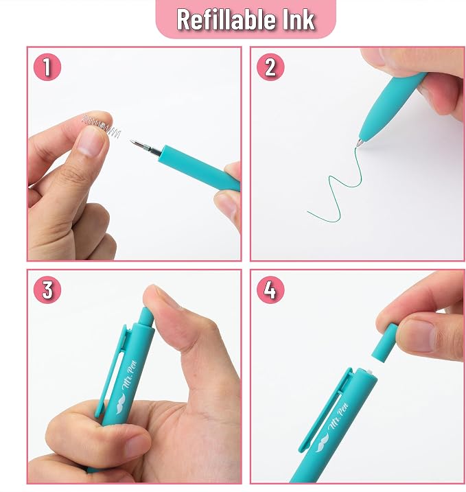 Mr. Pen- Retractable Gel Pens, 12 Pack, Colorful Ink, Fine Point 0.7mm | Fast - Image 5