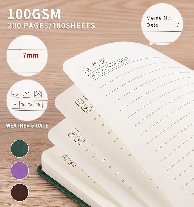 Lined Journal Notebook for Women Men, B5 Hardcover Leather Journals for Writing - Image 4