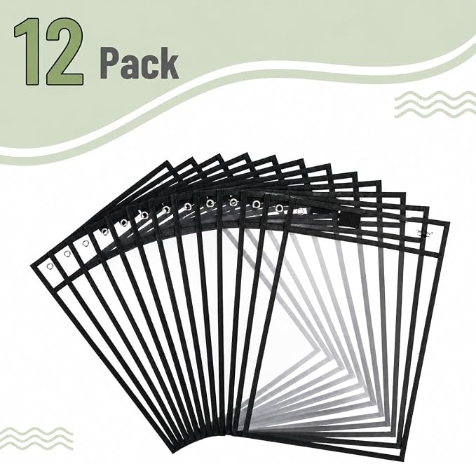 Mr. Pen- Large Reusable Dry Erase Pockets, 10.2" x 14", 12 Pack, Classroom - Image 2