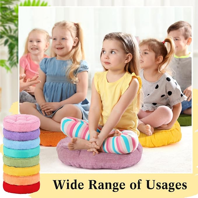 Juexica 8 Pcs Floor Cushions for Kids Floor Pillows Flexible Seating Cushions - Image 6