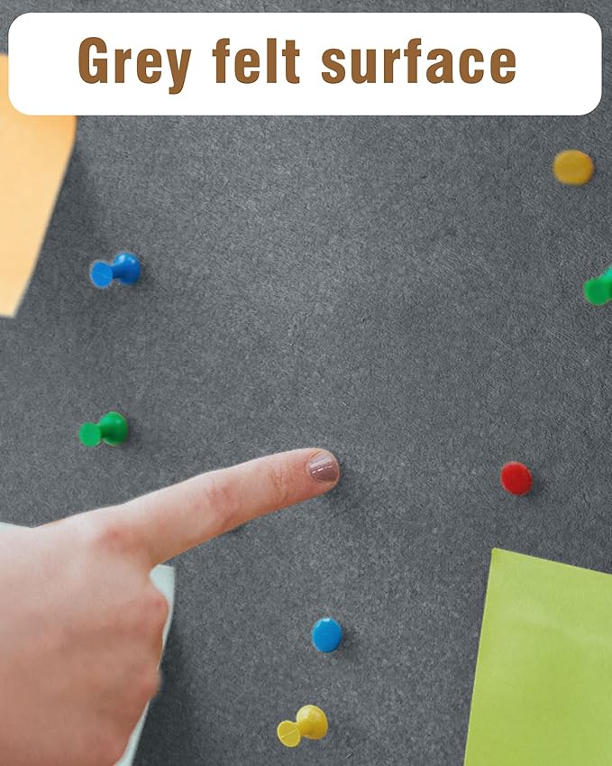 26"x20" Enclosed Bulletin Board, Lockable Weather-Resistant Aluminum Cork Noticeboard for School & Office, Silver Frame w/Grey Flet-DeskLoop Office