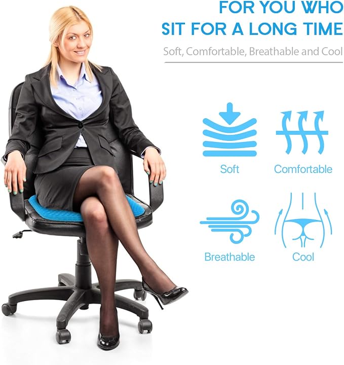 Hvllyan Gel Seat Cushion for Long Sitting, Gel Cushion for Wheelchair Soft - Image 2