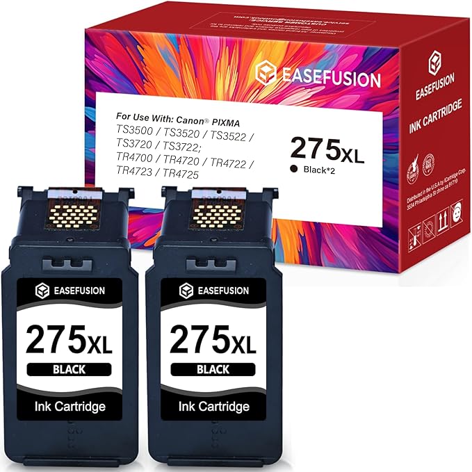 PG-275XL Replacement for Canon Ink 275 PG-275 275XL Black Ink Cartridge Compatible with PIXMA TR4720 TS3522 TR4700 TS3722 TS3500 TR4722 TS3720 TS3520 Printer (2 Black)-DeskLoop Office