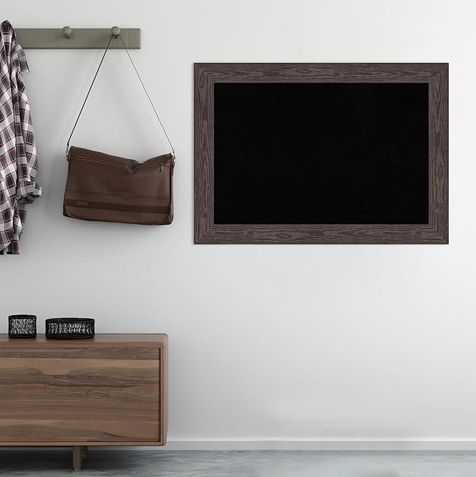 Amanti Art Black Cork Board for Wall, 30x42 Vision Board with Black Wood Frame, Large Corkboard Office Decor for Home Organization, Country Rustic Corkboard Pinboard to Display Items for Home-DeskLoop Office