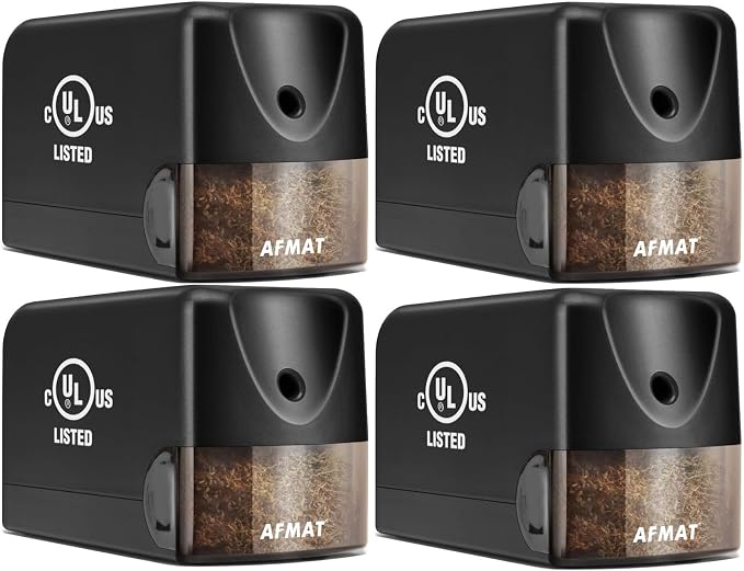 AFMAT 4 Pack Electric Pencil Sharpener, Heavy Duty Pencil Sharpener by AFMAT