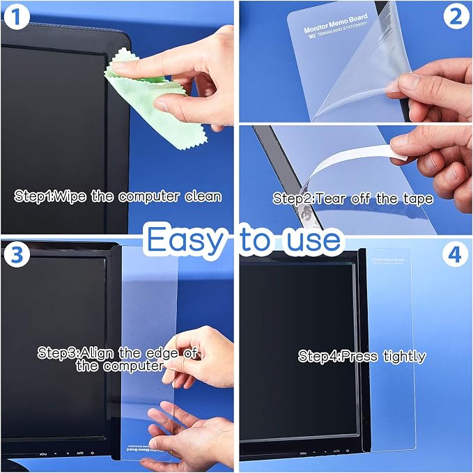 Zonon 6 Pieces Computer Monitor Notes Screen Monitor Memo Board Sticky Note - Image 3