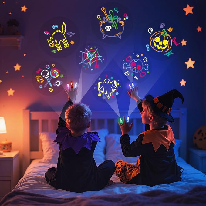 LovesTown 24PCS Halloween Party Favors Flashlights, LED Light up Finger Lights - Image 6