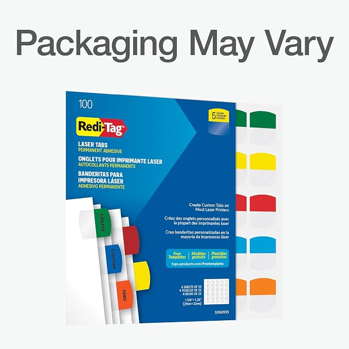 Redi-Tag Laser Printable Tabs, Permanent Index Tabs, Customizable Adhesive - Image 6