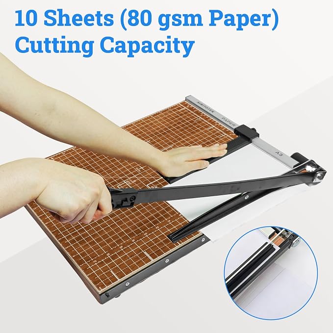 A3 Guillotine Paper Cutter Trimmer, 10-12 Sheets Capacity - Image 6