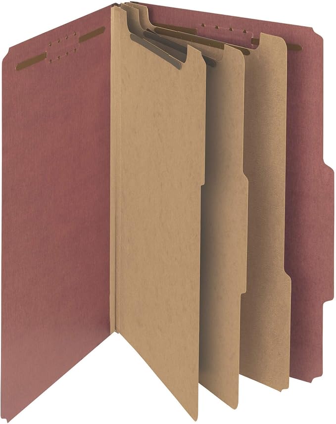 Smead 100% Recycled Pressboard Classification File Folder, 3 Dividers, Legal by SMEAD