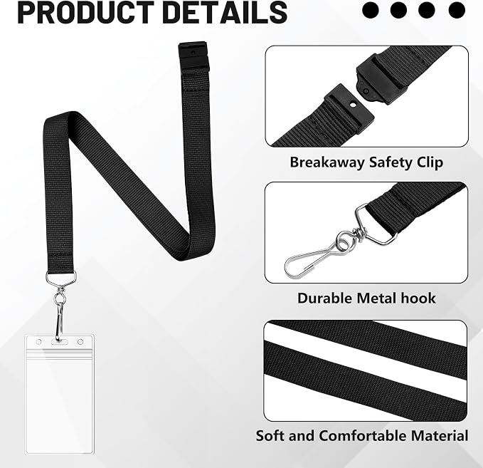 48-Pack Black Breakaway Lanyards - Image 4