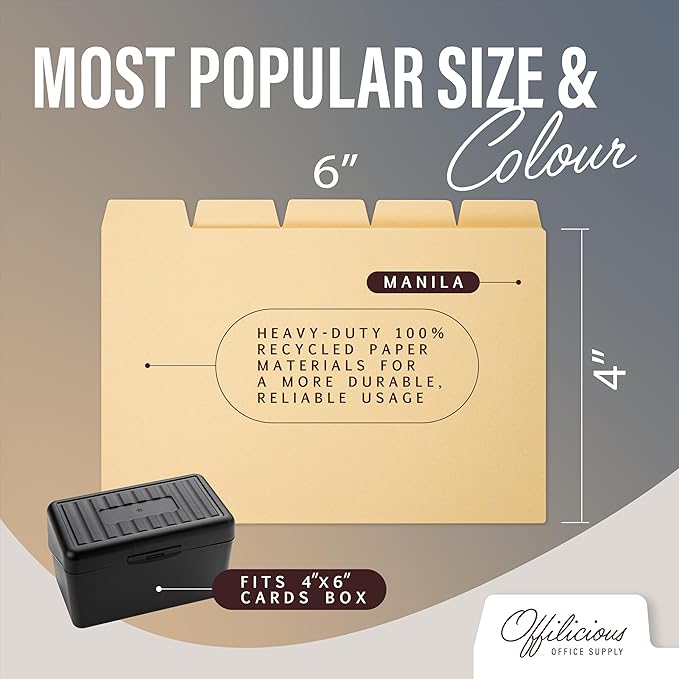 50 Heavyweight Manila Index Card Dividers - Image 3