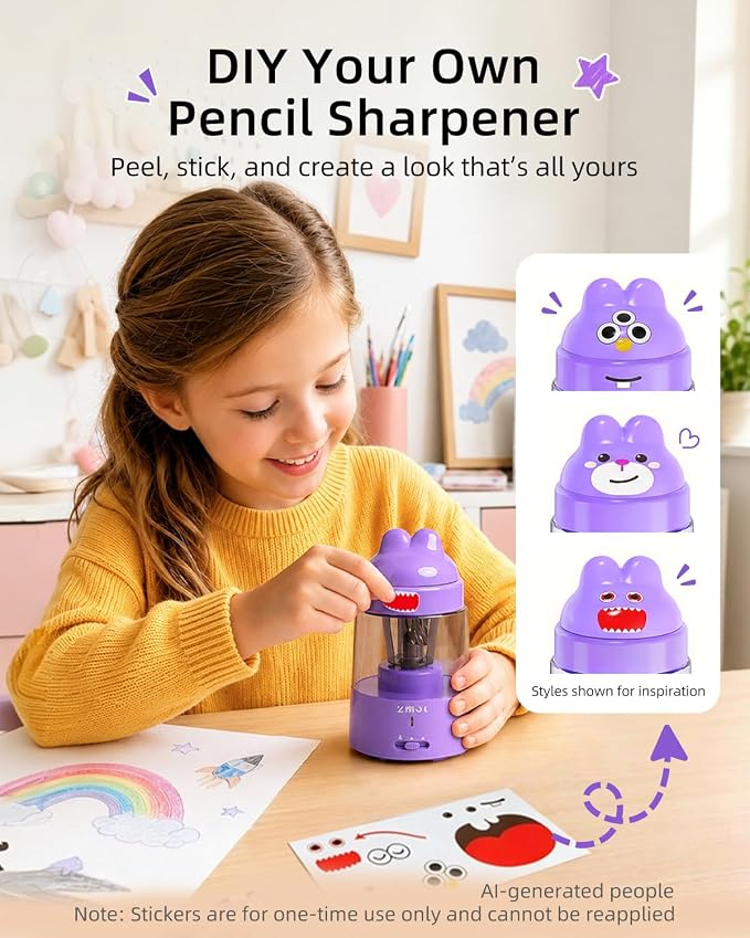 ZMOL Colored Pencil Sharpener for Kids Gift, Rechargeable Electric Pencil - Image 8