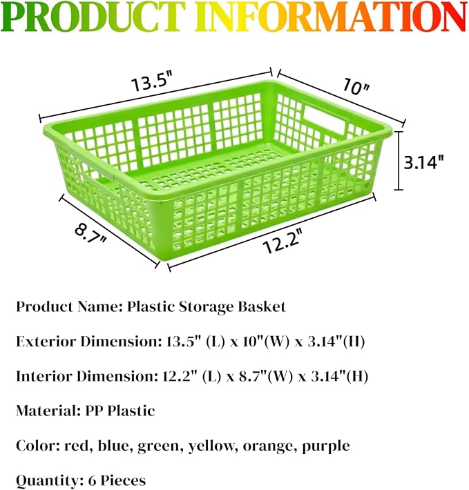 6 Pack Plastic Turn in Paper Trays - Image 2
