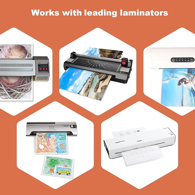 FungLam Thermal Laminating Pouches, 8.9 x 11.4-Inches, 3 mil Thick, 200-Pack, Clear Thermal Laminating Plastic Paper Laminator Sheets-DeskLoop Office