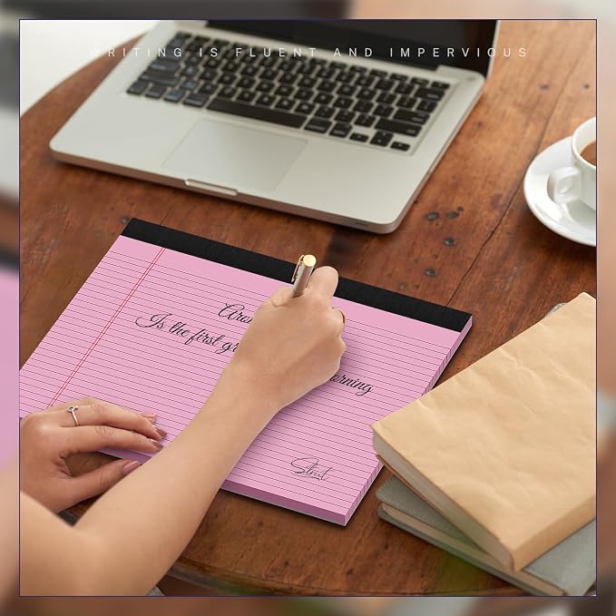 5 Pack Wide Legal Pads 11" x 9.5" Landscape White Pink Purple Blue Green - Image 7