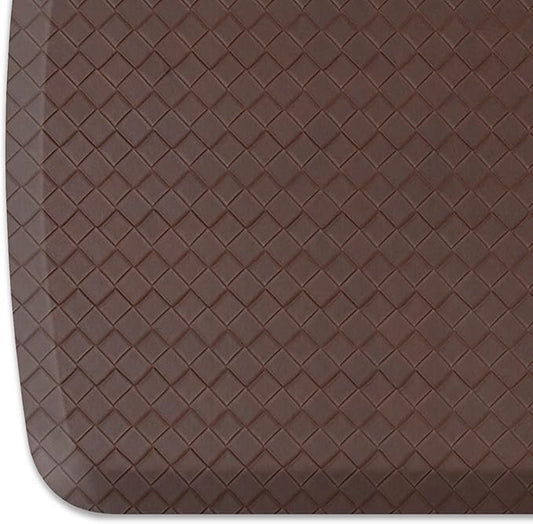 GelPro Elite Premier Gel & Foam Cushioned Anti-Fatigue Kitchen Floor Comfort Mat, Padded Stain-Resistant, Waterproof, Non-Slip Comfort Padded Desk/Office Mat, 20" x 72", Basketweave Truffle-DeskLoop Office