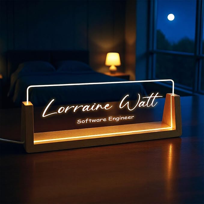 Custom Desk Name Plate, Light Up Acrylic Office Sign, Personalized Gift - Image 6
