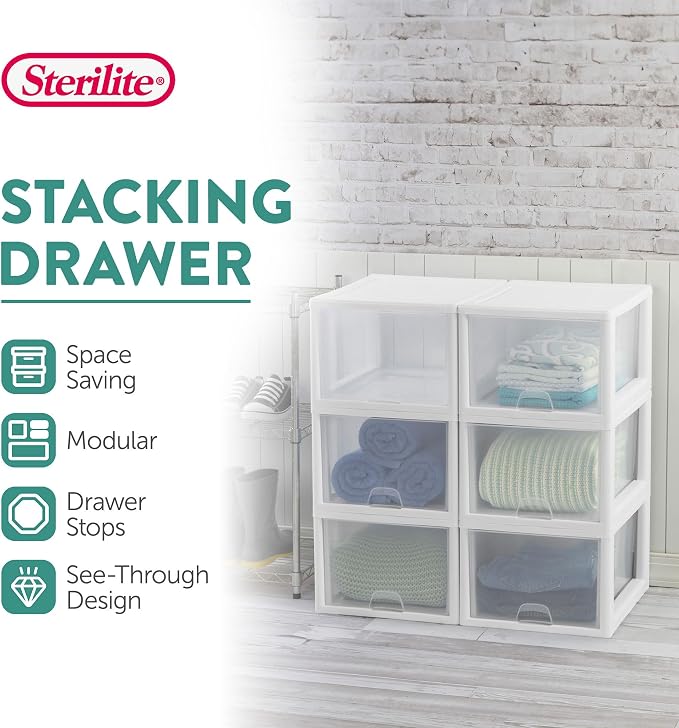 Sterilite 8-Pack 27 Quart Stacking Drawer, Accessories, Craft Supplies - Image 4