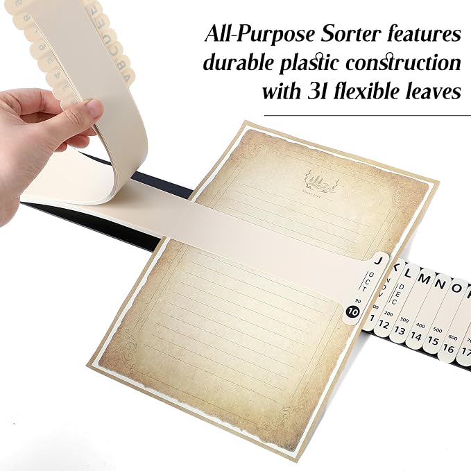 PerKoop Plastic All-Purpose Document Sorter Alphabetical File Organizer Compact - Image 5