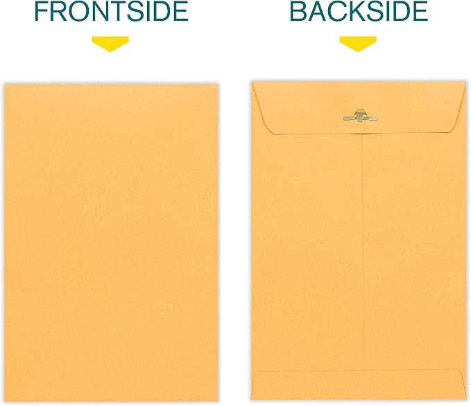 6x9 Clasp Envelopes – 10 Pack Brown Kraft Catalog Envelopes - Image 3