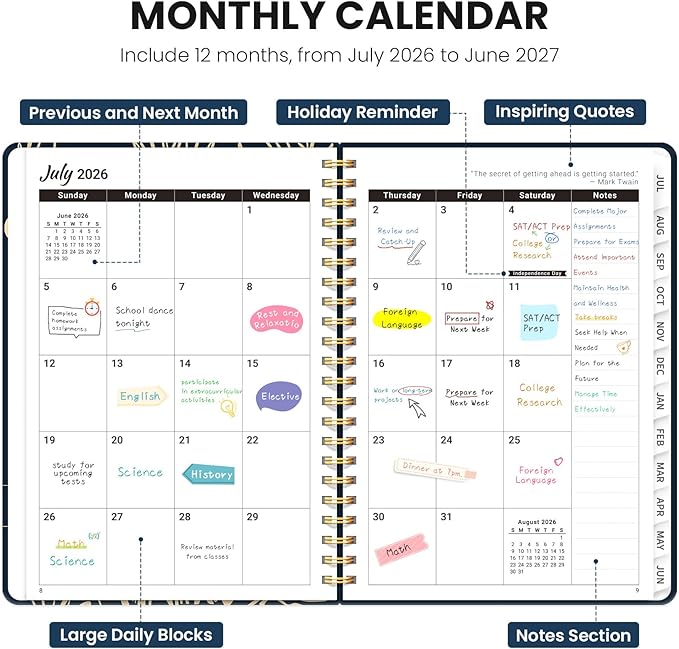Planner 2026-2027, Monthly and Weekly Academic Planner July 2026 - Image 2