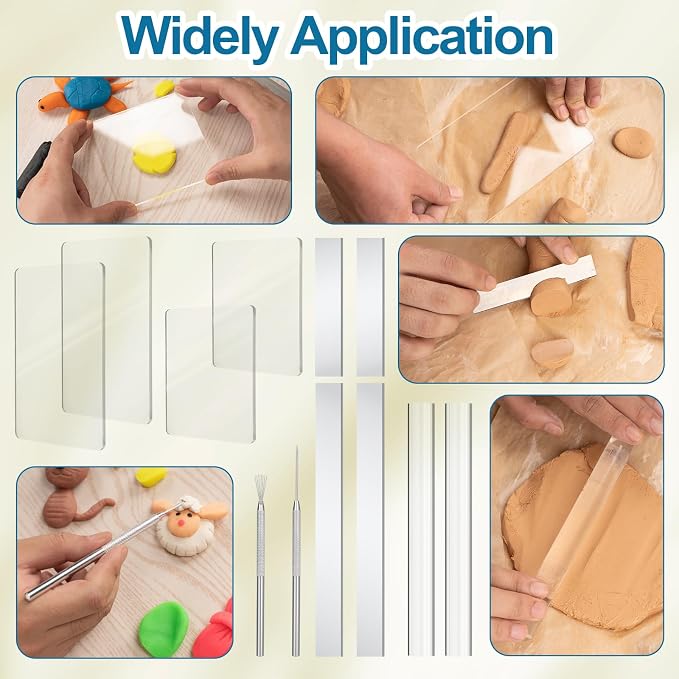 Amrules Clay Tools Kit, Rectangle Shape Acrylic Press Board and Roller Pin - Image 7