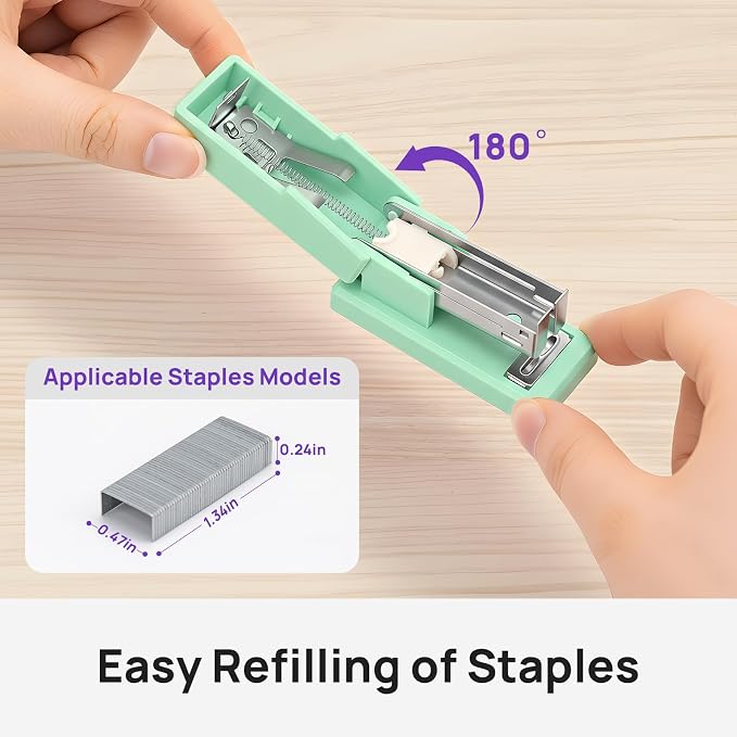 Mini Stapler with 2000 Staples, 30 Sheet Capacity, Jam-Free Small Desktop - Image 4