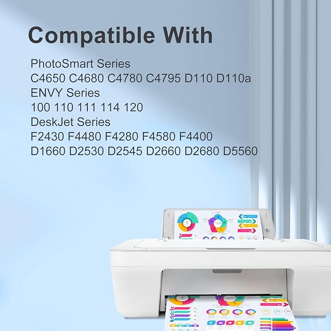 TEINO 60XL 60 Black Ink Cartridge Remanufactured Ink Cartridge Replacement for HP Ink 60 60XL for HP PhotoSmart C4680 C4780 C4795 C4640 D110 DeskJet F4480 F4440 F2430 F4280 Envy 100 110 120 (2 Black)-DeskLoop Office