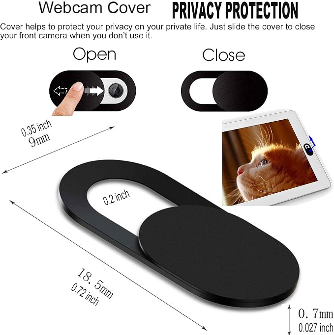 Slide Webcam Cover Ultra Slim Web Camera Cover fits Laptop, Macboook Pro - Image 2