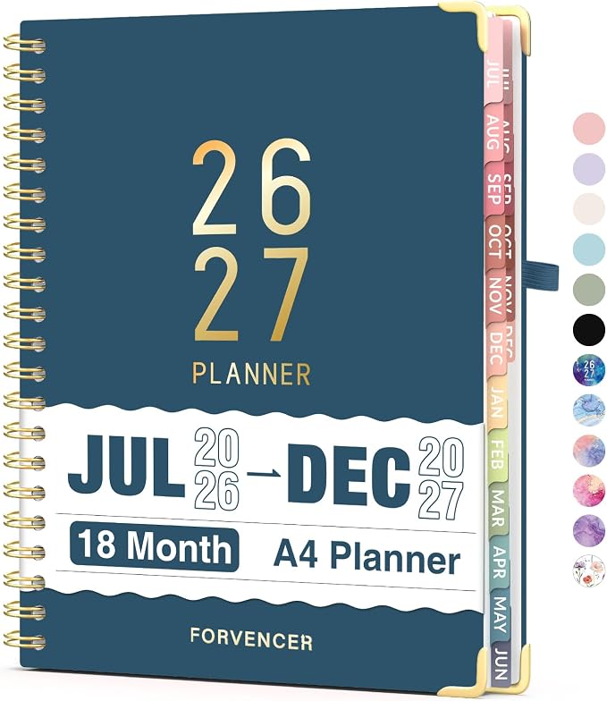 Jul 2026 - Dec 2027 Planner, Forvencer 18 Month Academic Planner 2026-2027 by Forvencer