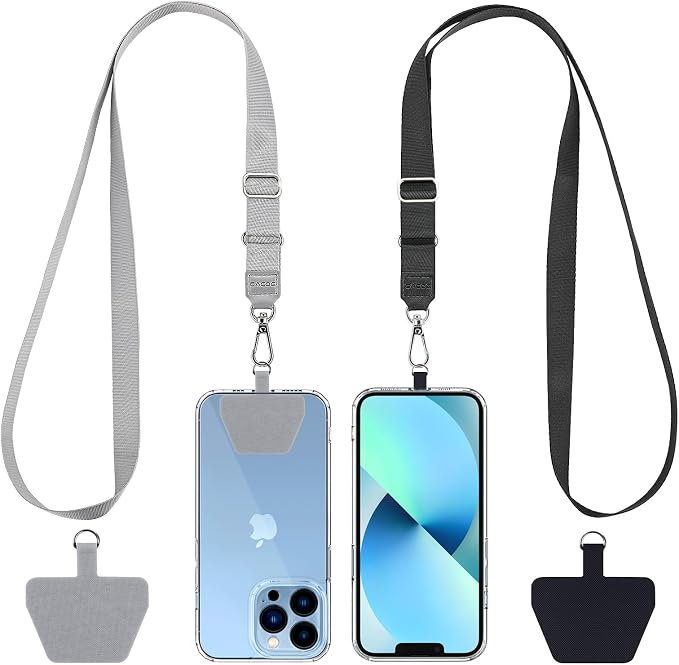 CACOE Phone Lanyard 2 Pack-2× Adjustable Neck Strap, 2× Phone Patches, by CACOE