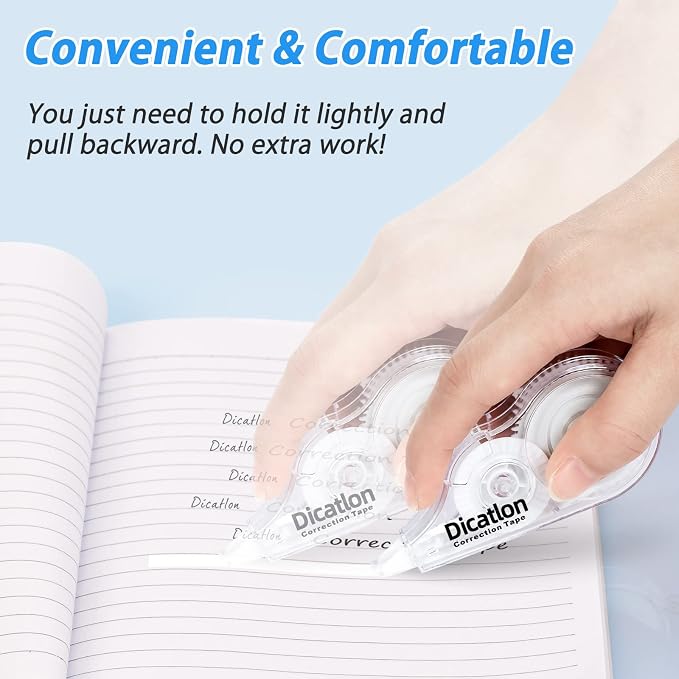 White Correction Tape 10 Pack, Easy Use Roller Applicator, Instant Dry - Image 3