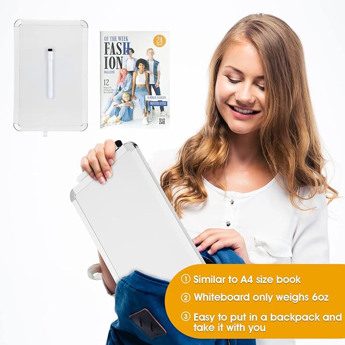 Sherr 4 Pcs Small White Board, 7 x 11 Magnetic Mini Wall Dry Erase Board - Image 4
