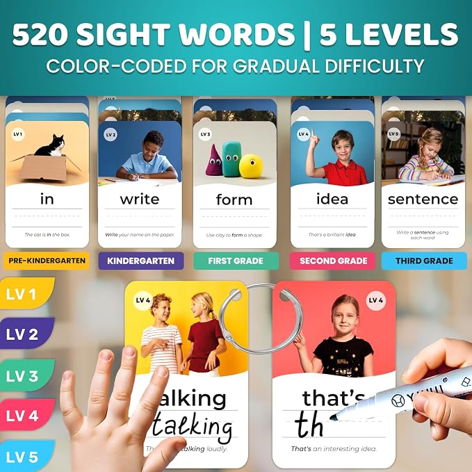 QUOKKA 520 Sight Words Flash Cards - Image 2