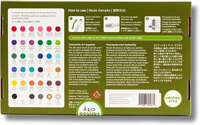 36-Color Acrylic Paint Markers Set – Vibrant multicolour Paint pens for Precision Painting on Multiple Surfaces for Paper, Canvas, Rock, Glass, Wood-DeskLoop Office