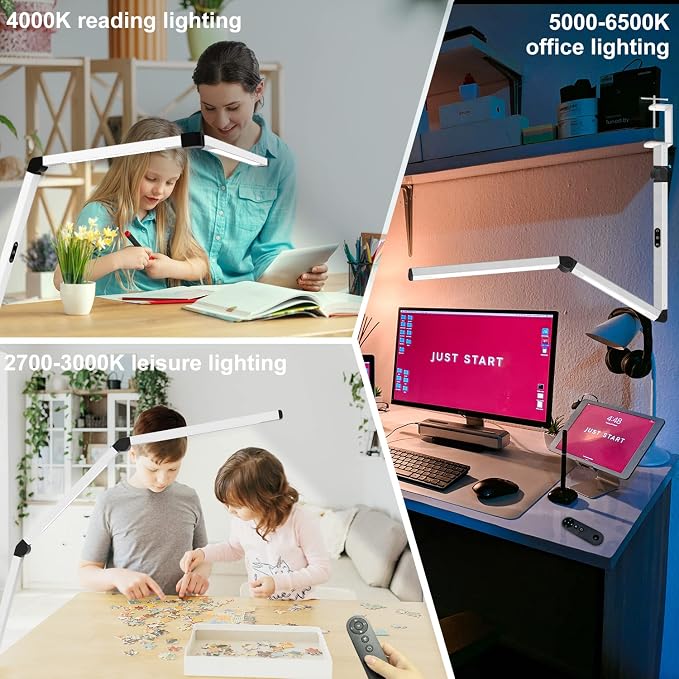Micomlan LED Desk Lamp for Home Office, Architect Clamp Desk Lamp - Image 6