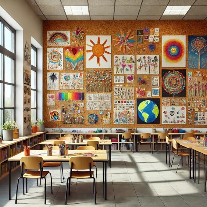 Manton Cork Premium Cork Roll - 4' x 8' x 1/4", 100% Natural Facing Grade Material for Bulletin Boards, Decorative Photo and Message Push Pin Displays - Perfect for Home, School, and Office-DeskLoop Office