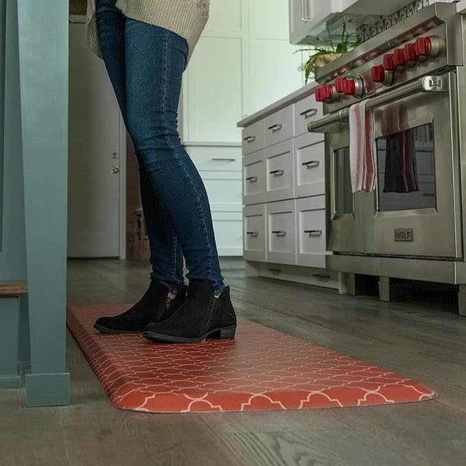 GelPro Elite Premier Anti-Fatigue Kitchen Comfort Floor Mat, 20x72, Trellis Red Chile Stain Resistant Surface with Therapeutic Gel and Energy-Return Foam for Health & Wellness-DeskLoop Office