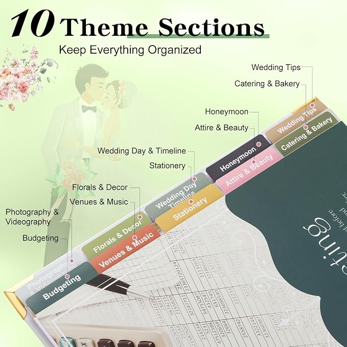 VinTS 176 Pages Wedding Planner, Engagement Wedding Planner Gift - Image 3