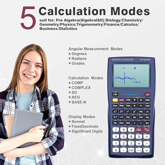 Graphing Scientific Calculators ROATEE 36X Pro Office Calculators for High School with 360 Functions Financial Calculator Desktop, 3-in 14 Digit Display Office Supplies for Student Teacher Engineer-DeskLoop Office