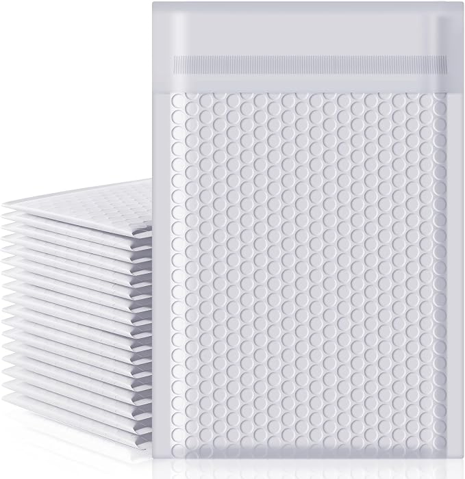 packbabol Bubble Mailers 8.5x12" 50 Pack Grey and White Padded Envelopes by packbabol