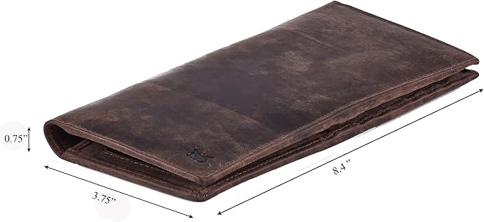 Long Wallet for Men Women Real Leather Bifold RFID Stylish Slim Handmade 2 ID - Image 2