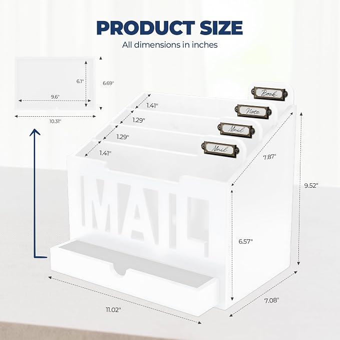 Mail Organizer Countertop, Desktop Mail Sorter - Image 7