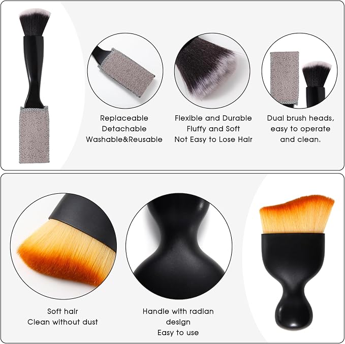 3 PCS Car Interior Detail Dust Brush, Soft Car Interior Detailing Kit Tools - Image 3
