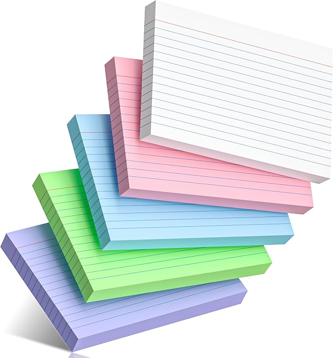 200 Pcs Colored Index Cards 4 x 6 Inch Ruled Index Cards, College Ruled Flash by Nichela