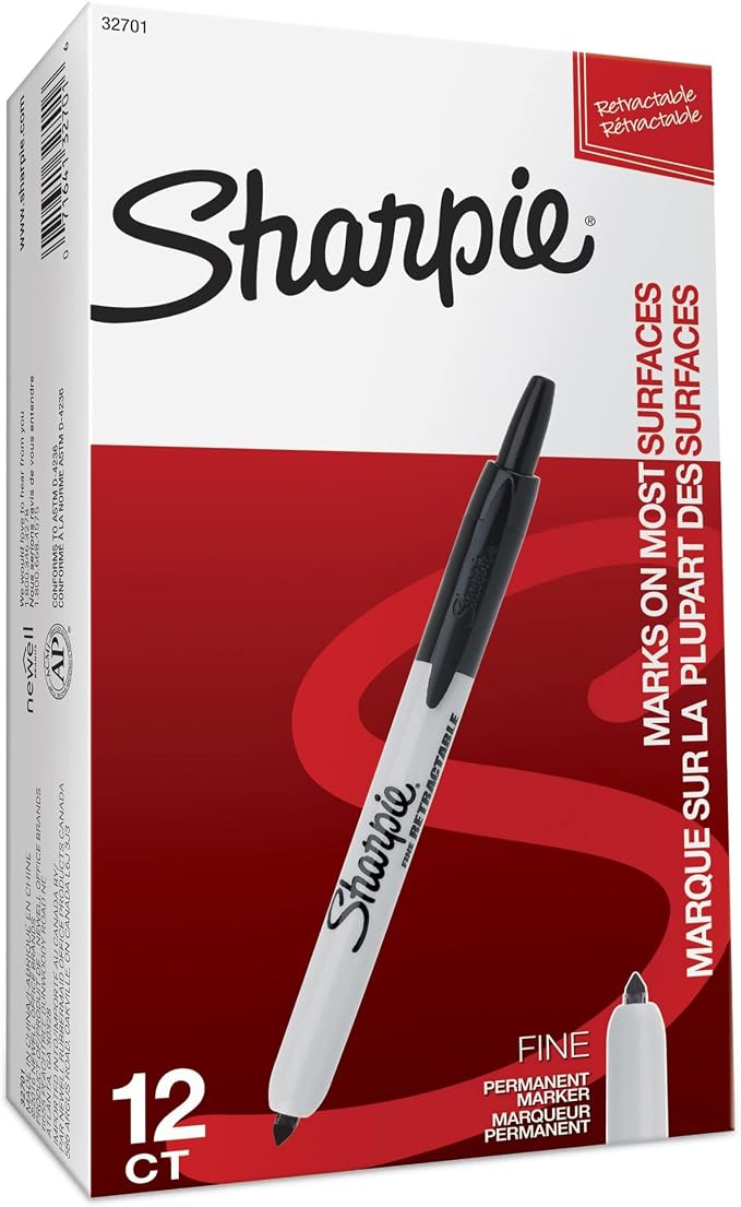 Sharpie Retractable Permanent Markers, Fine Tip, Office Supplies - Image 3
