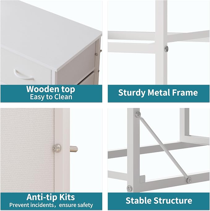 LUMTOK 10-Drawer Dresser, Fabric Storage Dressers Drawers - Image 6
